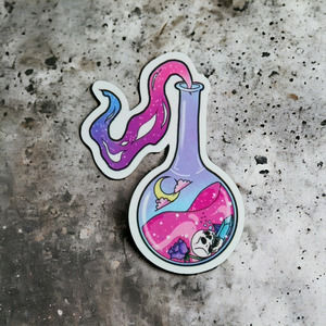 Pink Purple Potion Bottle Sticker Spooky Pastel Goth Cute Creepy Punk Scary